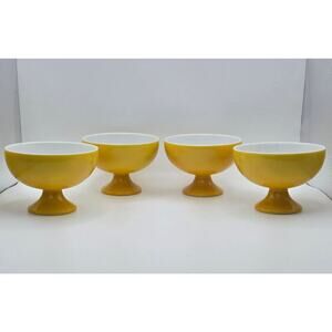 Mid- Century Yellow Ceramic Dessert Cups - Set of 4